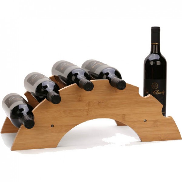 6 Bottles Capacity Wood Pyramid Relaxdays 10028816 Bamboo Wine Rack Table Stand H x W x D 31 x 34.5 x 19 cm Natural 