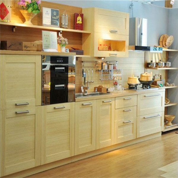 natural color bamboo application in kitchen cabinet and closet