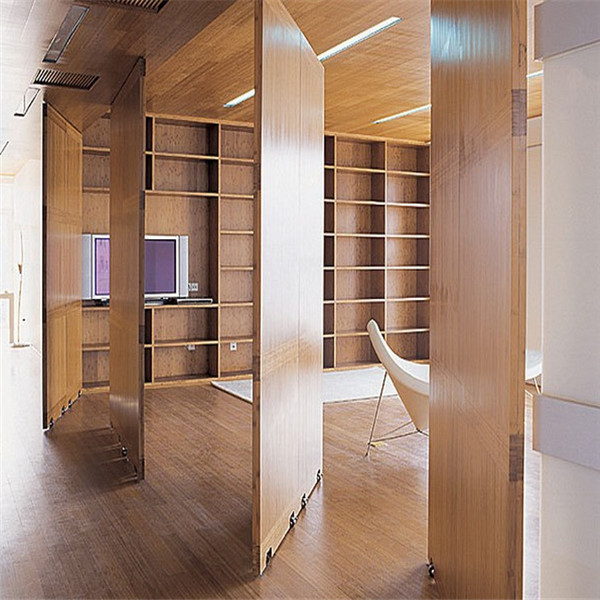 vertical bamboo used as ceiling, cabinet,door 